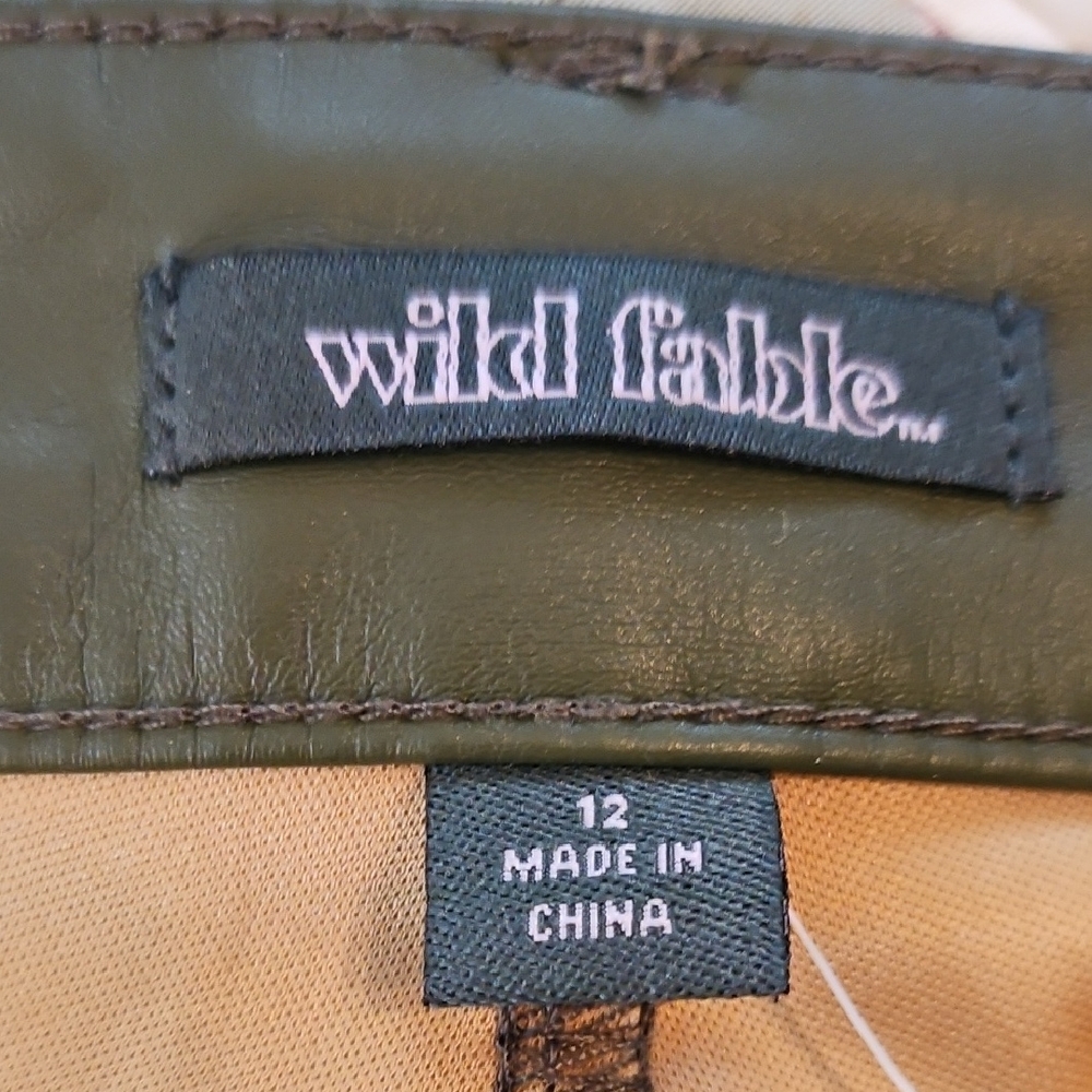 Wild Fable Olive Green Faux Leather Bootcut - Size 12 - Picture 10 of 12
